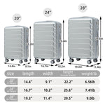 3-Piece ABS Spinner Wheel Luggage Set with Combination Lock