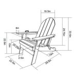 Folding Adirondack Chair with Dual Cup Holder - Navy Blue