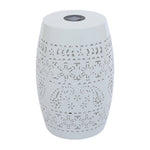 Solar Side Table with Built-in Solar Battery (White)