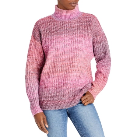 Aqua Womens Knit Marled Turtleneck Sweater