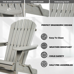Classic Embossed Grain Adirondack Chair Set of 2
