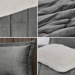 Full/Queen Plush to Sherpa Down Alternative Comforter Set