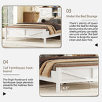 3-Piece Full Size Farmhouse Platform Bed Set with Storage