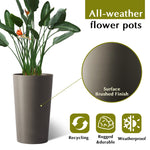 2 Pack Tall 21.7 in Modern Brown Planters for Indoor & Outdoor