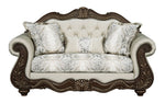Pierce Loveseat With 3 Pillows - Beige / Cherry