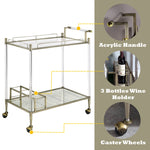Cirro Antique Mirror Wire Brass Serving Cart