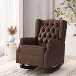 Amedou Contemporary Tufted Wingback Rocking Chair - Dark Brown