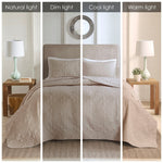 3 Piece Reversible Bedspread Set Khaki King/Cal King