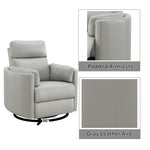Sagen Gray Leather Aire Recliner W/Swivel & Glider