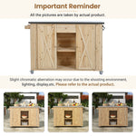 Outdoor Kitchen Island Fir Wood Kitchen Island with Stainless Steel Top