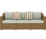 Rattan Wicker Seater Patio Couch with Cushions and Throw Pillows