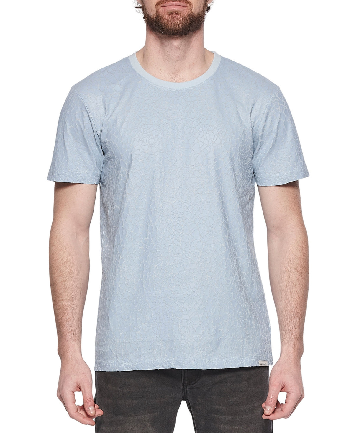 Elevenparis Men's Crackle Cotton T-Shirt Blue Size X-Large