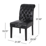 Broxton Tuft Dining Rolltop Chairs With Button Tufted Backrest (Set of 2)