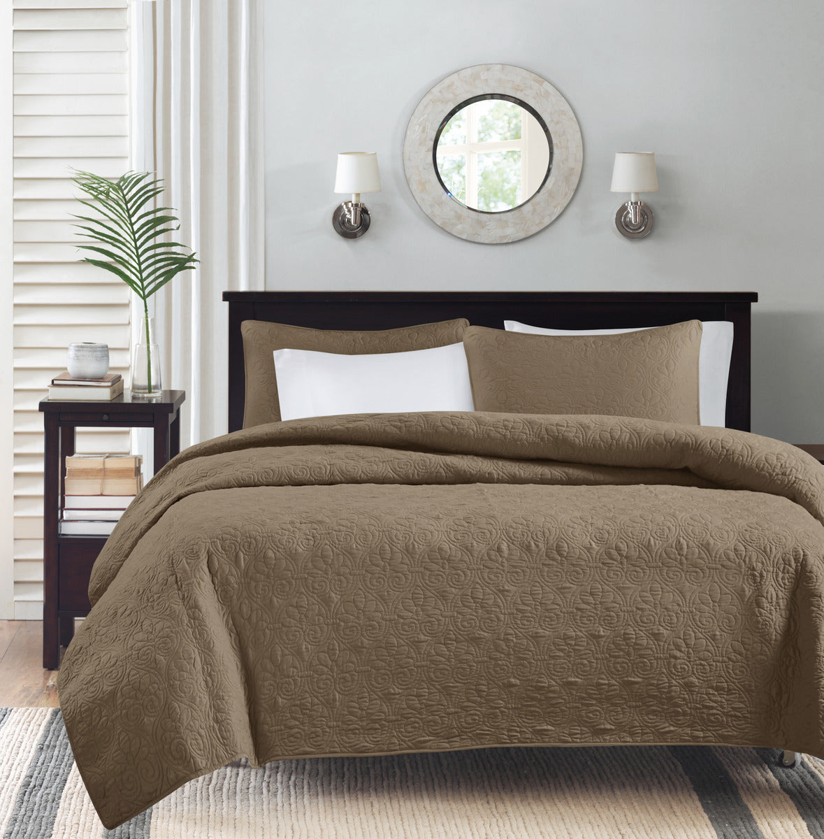 Reversible Quilt Set Mocha King/Cal King