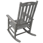 Wooden Oversized Porch Rocker Chair With Wide Seat and Tall Backrest