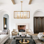 27' Modern Golden Geometric 8-Light Chandelier