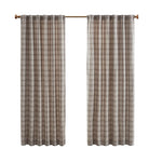 Plaid Rod Pocket and Back Tab Curtain Panel with Fleece Lining