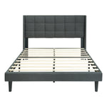Modern Queen Size Upholstered Platform Bed Frame