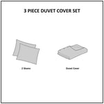 King/Cal King 3 Piece Cotton Jacquard Duvet Cover Set
