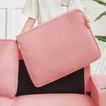 Modern Snowfleece Fabric 3 Seater Sofa With Cup Holder