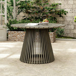 Patio Set Outdoor Acacia Wood Furniture Sets - Modern Club Chair Conversation Sets with Patio Dining Table