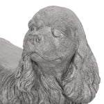 Charming Cocker Spaniel Dog Statue Bench Gray Magnesium Oxide