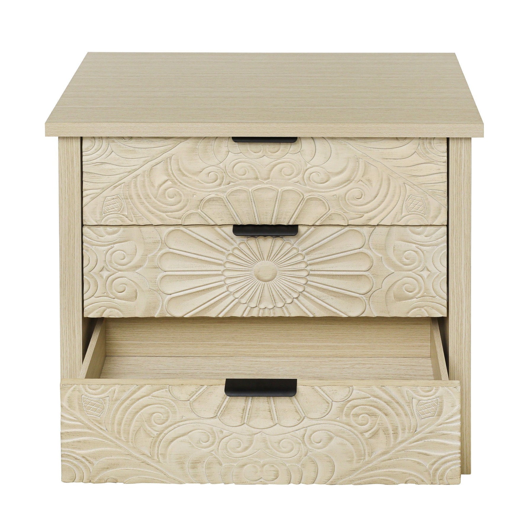 3 Drawer Cabinet - Natural Wood Finish