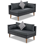 4-Piece Outdoor Wicker Sofa Set with Colorful Pillows