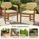 Outdoor Woven Rattan Chair Set Two Accent Chairs