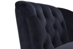 58" Velvet Chaise Lounge with Nailhead Trim and Solid Wood Legs
