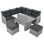 Outdoor Furniture Set Patio Rattan with Recliners and Tables