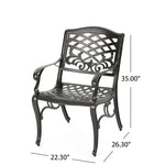 Luminea Outdoor Aluminum Dining Chair with Scroll Design