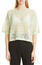 Club Monaco Boxy Lace Top in Green, Size Small