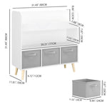 Bookshelf With 3 Bins, Storage Shelf For Toys And Books - White