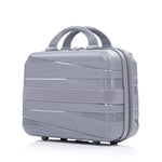 4-Piece PP Spinner Wheel Luggage Set with Cosmetic Case, Light Gray