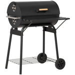 Outsunny 30' Portable Barrel Charcoal BBQ Grill Steel Outdoor Smoker