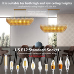 Modern Chandeliers for Dining Room, 54" Large Rectangle Gold Kitchen Chandelier Over Table