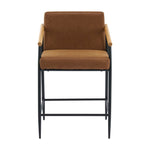 Mid Century Modern Counter Stool Set With Iron Frame