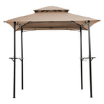 Outdoor Grill Gazebo 8 x 5 ft with Double-Tier Soft Top Canopy