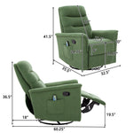 Manual Recliner Chair With 8-Point Massage and Swivel Function