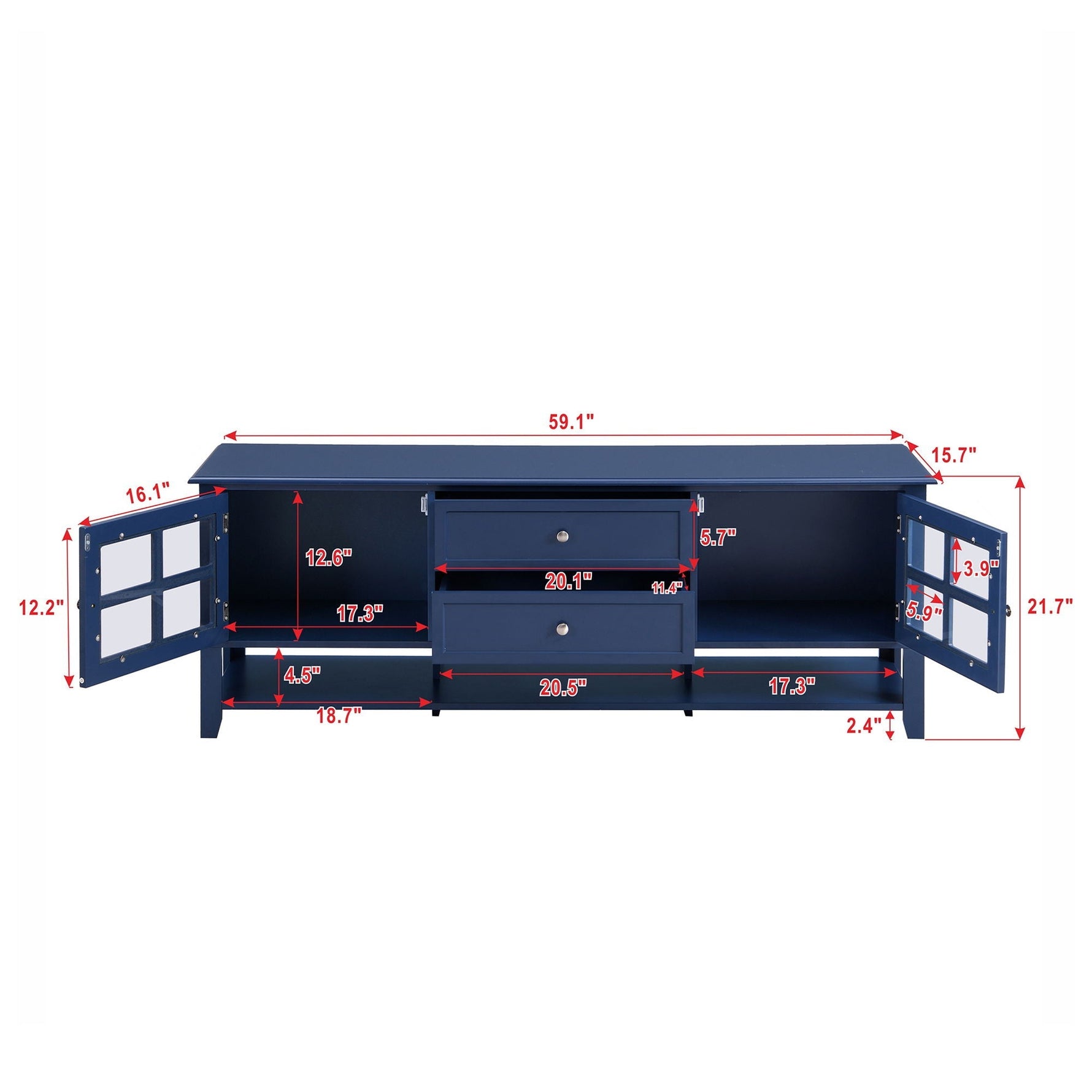 TV Stand With Dual Drawers and Hidden Storage