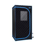Portable Black Full Size Steam Sauna tent–Personal Home Spa, with Steam Generator, Remote Control, Foldable Chair, PVC pipes. Easy to Install,fast heating, with FCC & UL Certification.