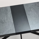 Rectangular Stretch Dining Table With 4 Chairs - Black / Gray