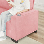 Modern Snowfleece Fabric 3 Seater Sofa With Cup Holder