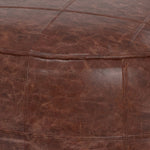Connor 34" Round Coffee Table Pouf - Distressed Brown