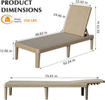 Pool Lounge Chairs Set of 2 with Adjustable Backrest