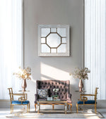 Antique Style Decorative Square Wall Mirror with Mirrored Frame