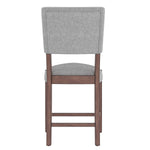 Set of 4 Mid-Century Modern Linen Upholstered Bar Stools