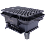 Oval Cast Iron Grill Outdoor Portable Charcoal Tabletop Skillet