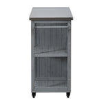 Outdoor Kitchen Island Fir Wood Prep Station with Stainless Steel Top